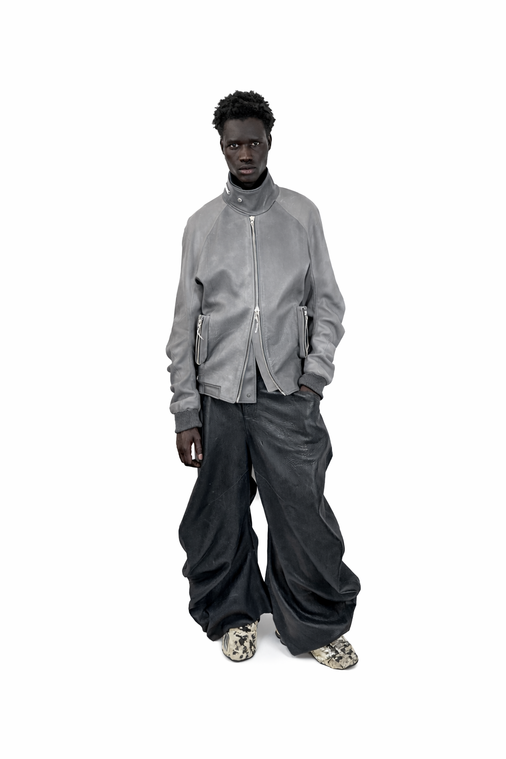 GREY TWIST BOMBER JACKET
