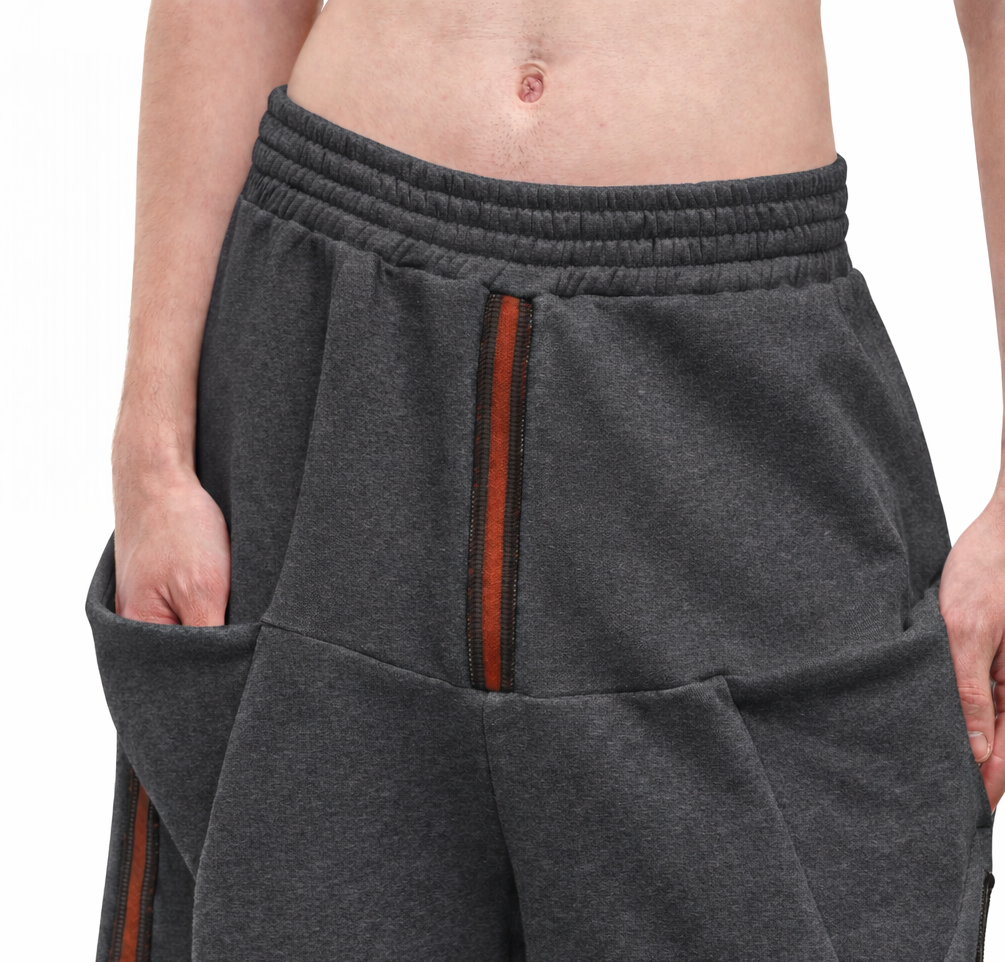 DARK GREY TWISTED SHORTS