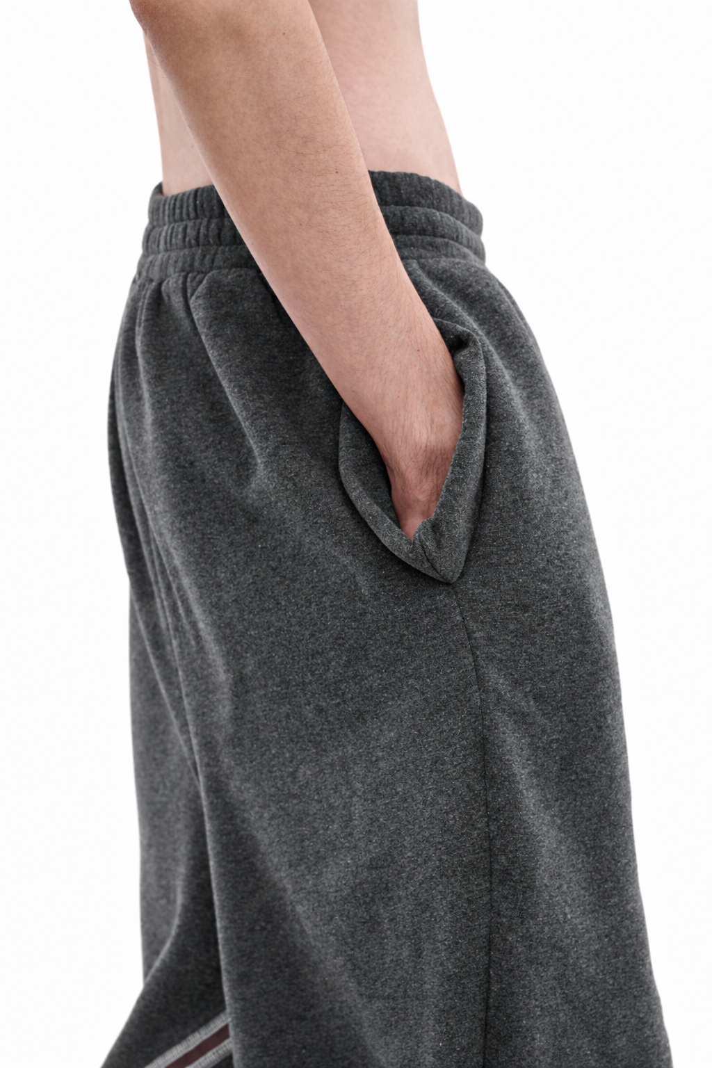 DARK GREY TWISTED TRACK PANTS