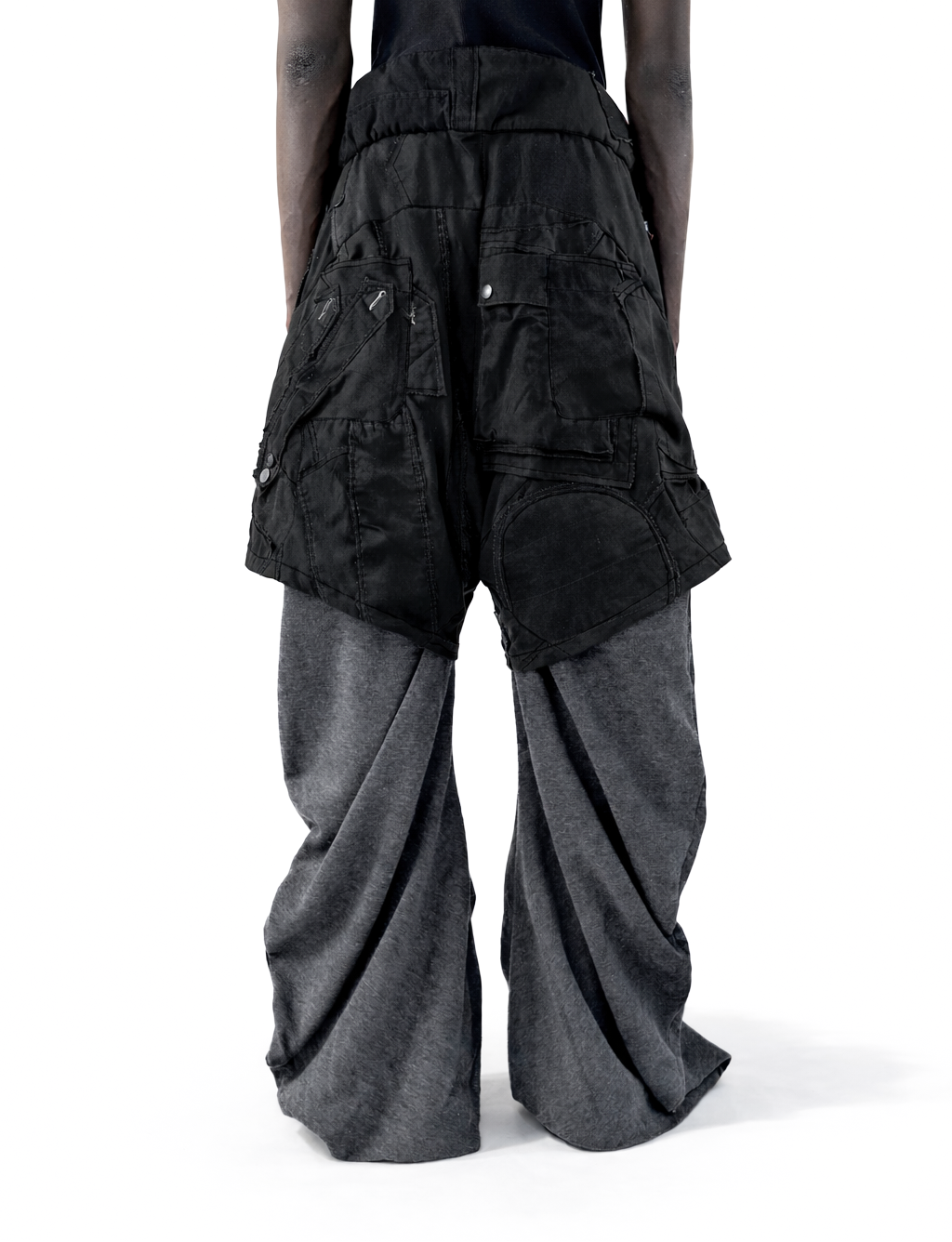 BLACK HYBRID TWISTED TRACK PANTS