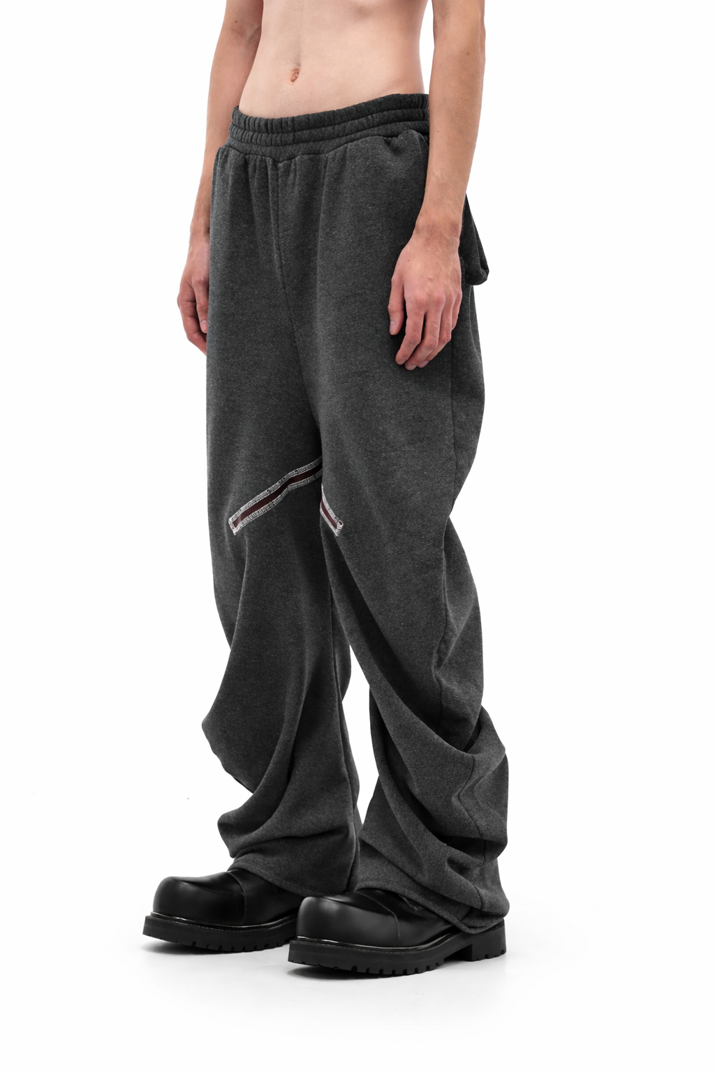 DARK GREY TWISTED TRACK PANTS