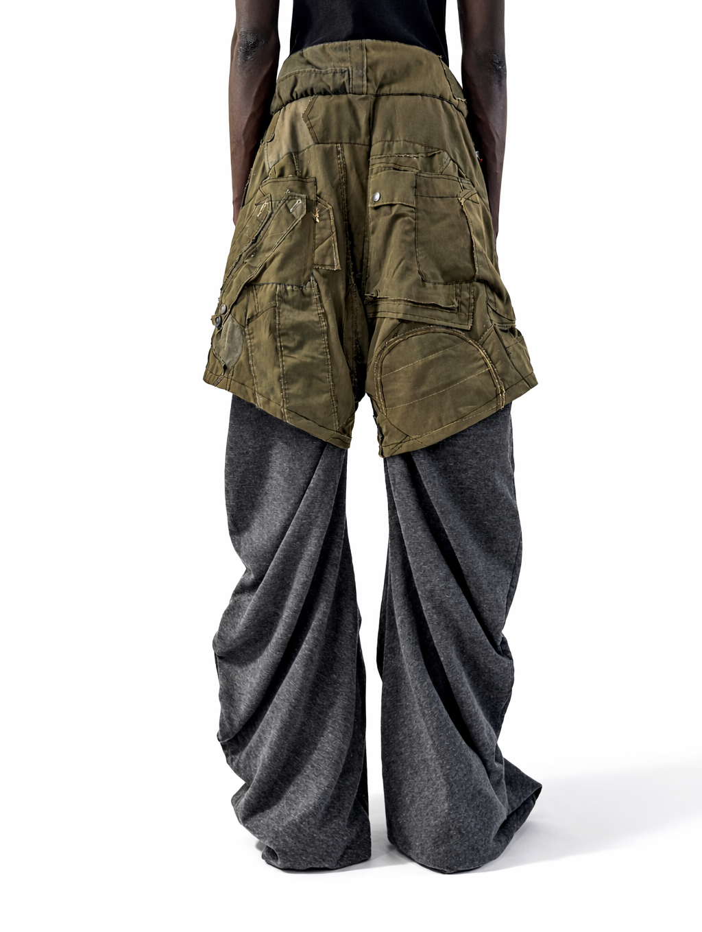 GREEN HYBRID TWISTED TRACK PANTS