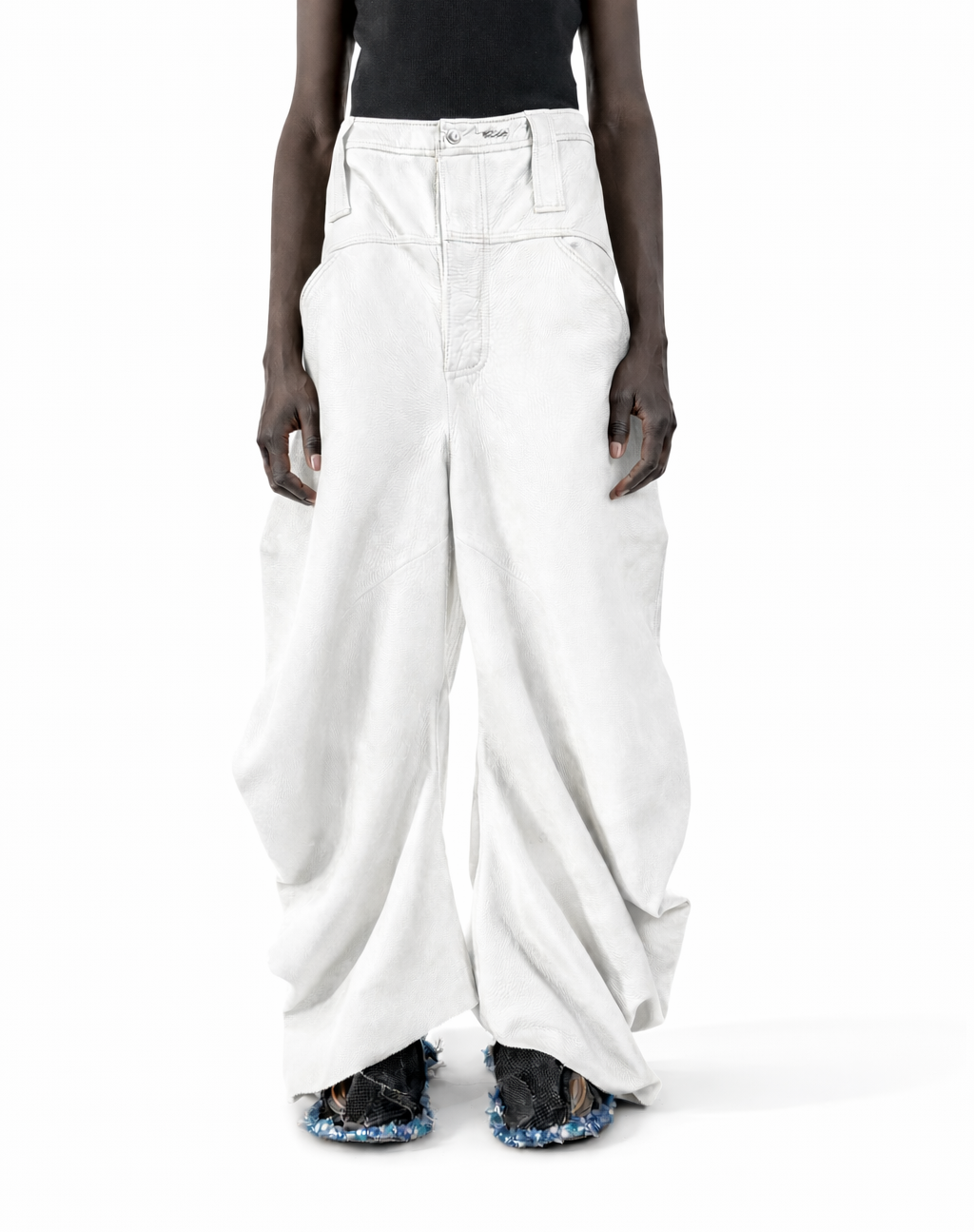 WHITE TWISTED BAGGY