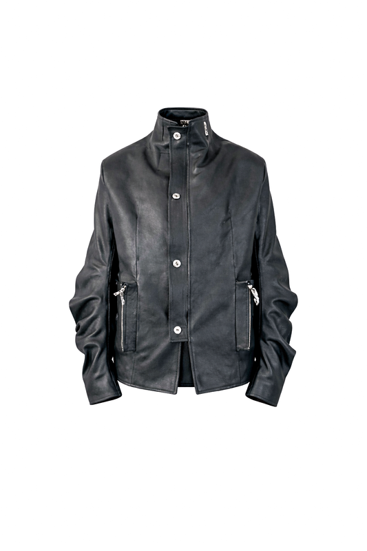 BLACK TAILORED COLAR JACKET