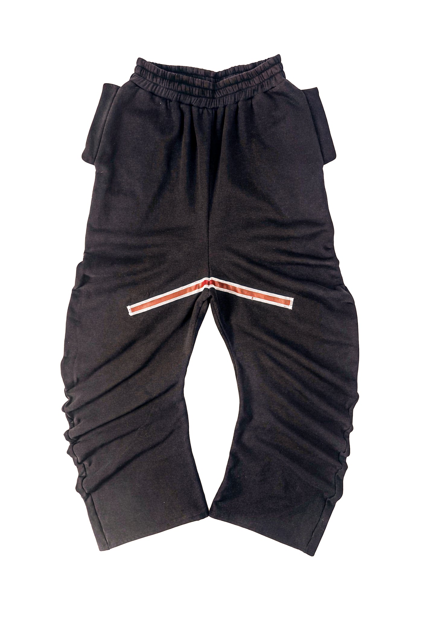BLACK TWISTED TRACK PANTS