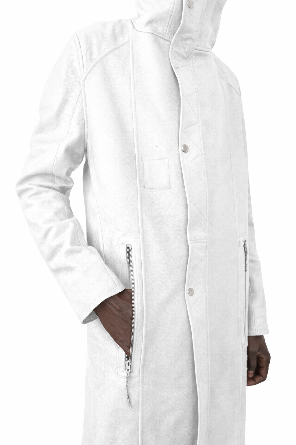 WHITE FITED COAT