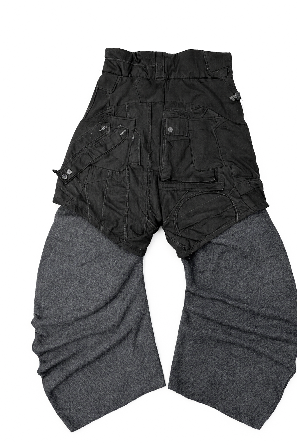 BLACK HYBRID TWISTED TRACK PANTS