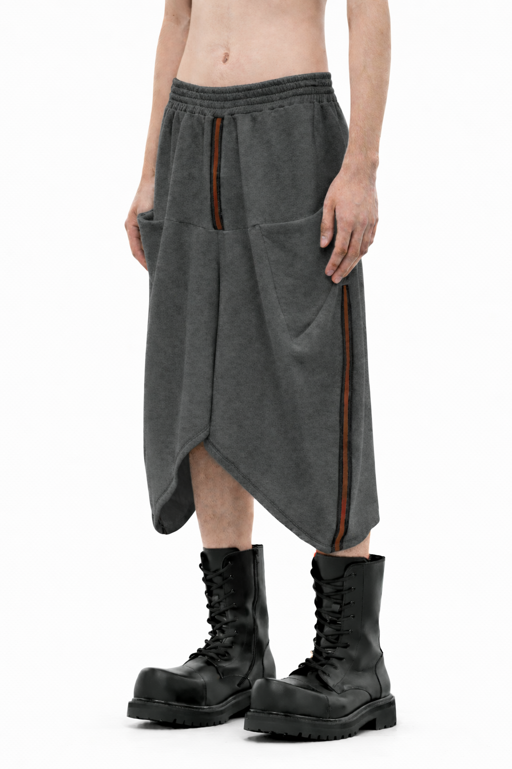DARK GREY TWISTED SHORTS