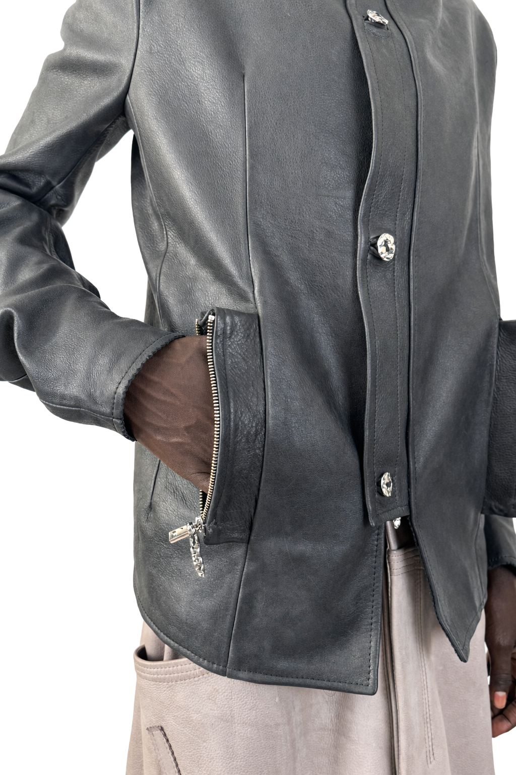 BLACK TAILORED COLAR JACKET