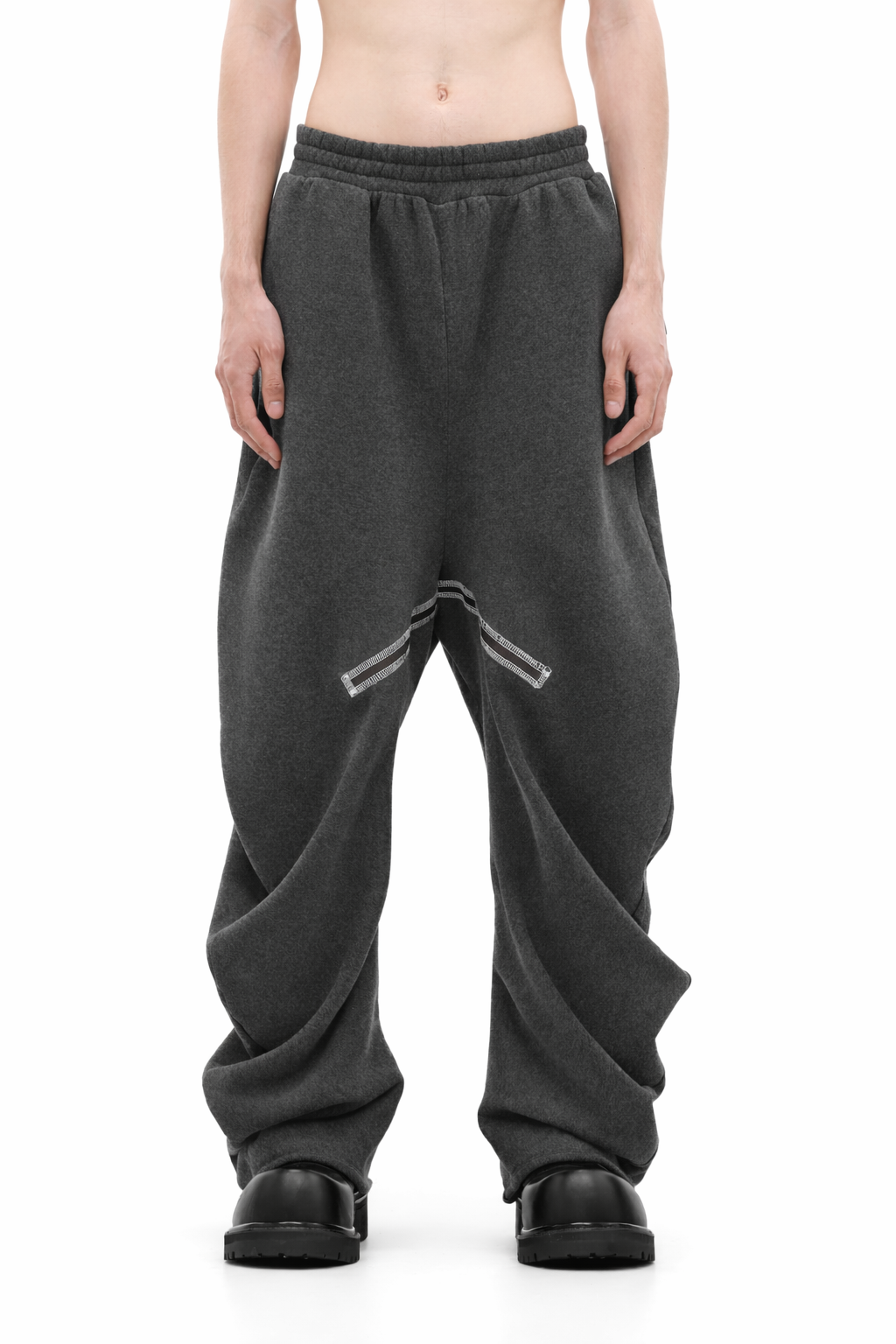 DARK GREY TWISTED TRACK PANTS