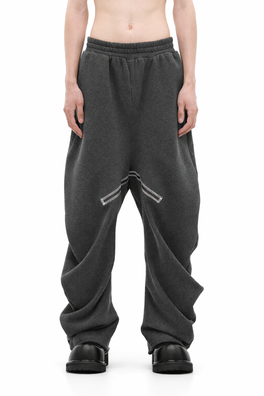 DARK GREY TWISTED TRACK PANTS