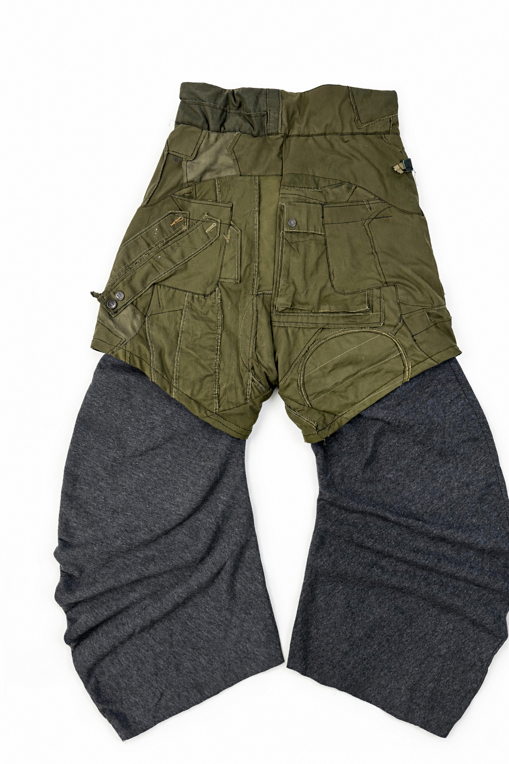 GREEN HYBRID TWISTED TRACK PANTS