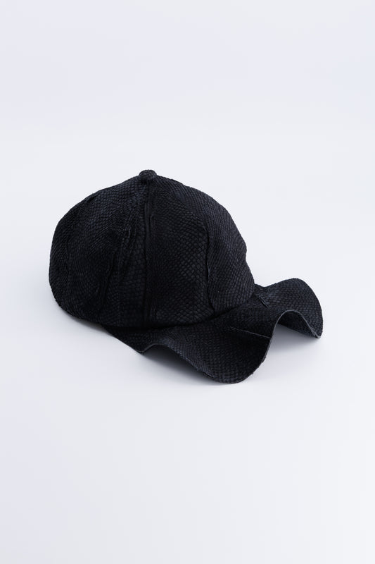 Black Patchwork Twisted Cap