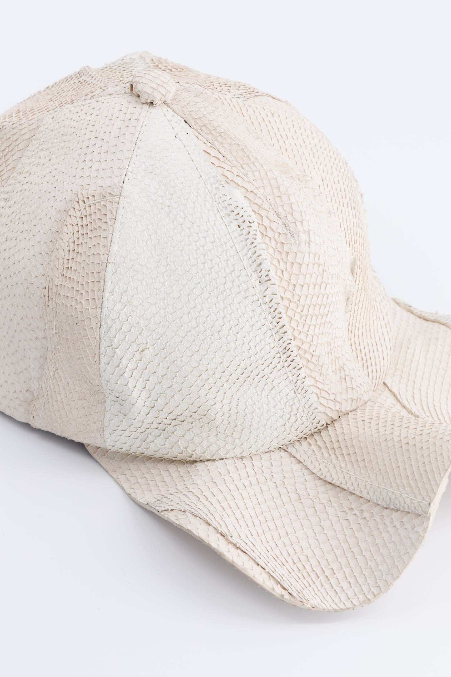 White Patchwork Twisted Cap