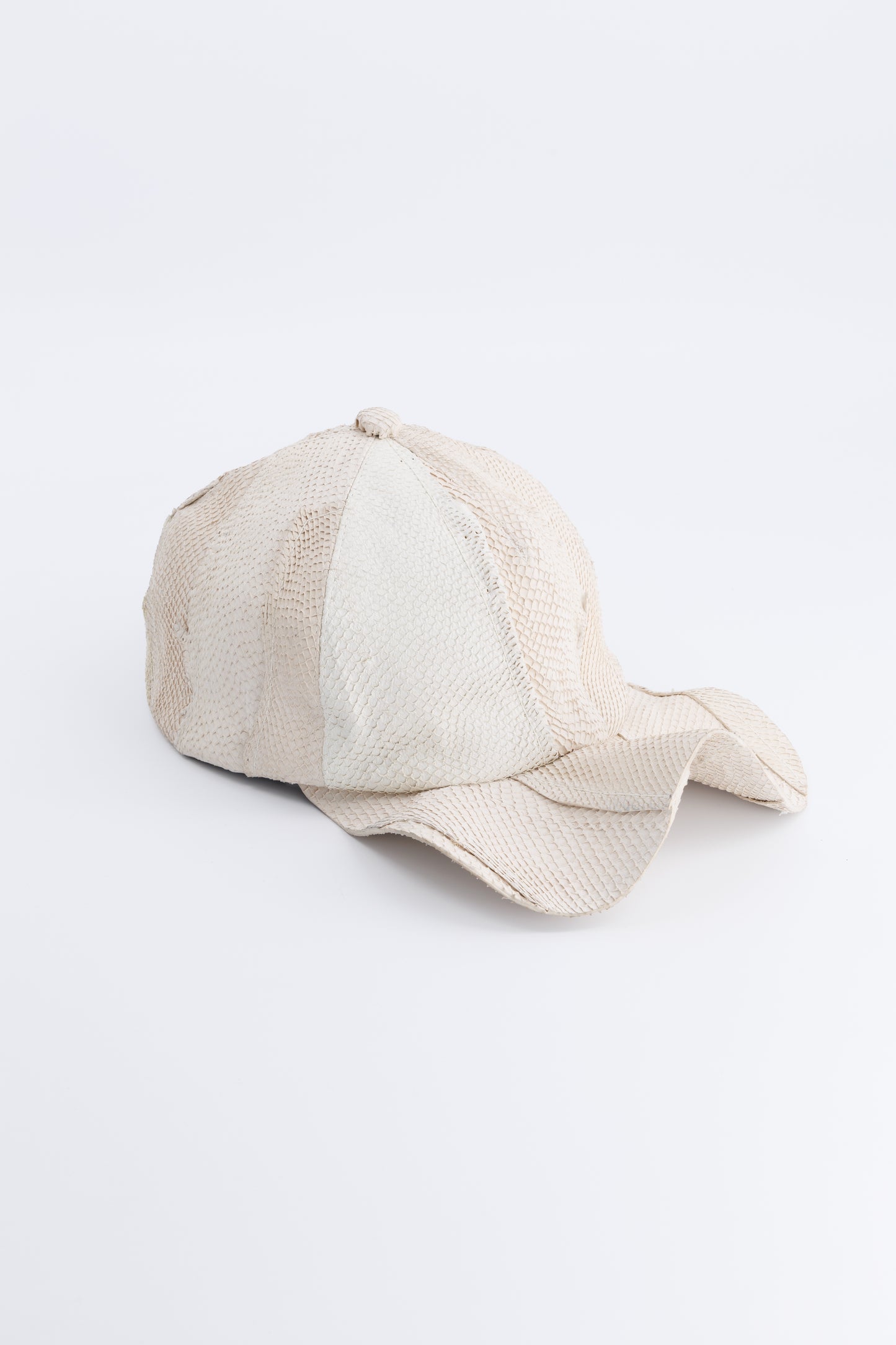 White Patchwork Twisted Cap