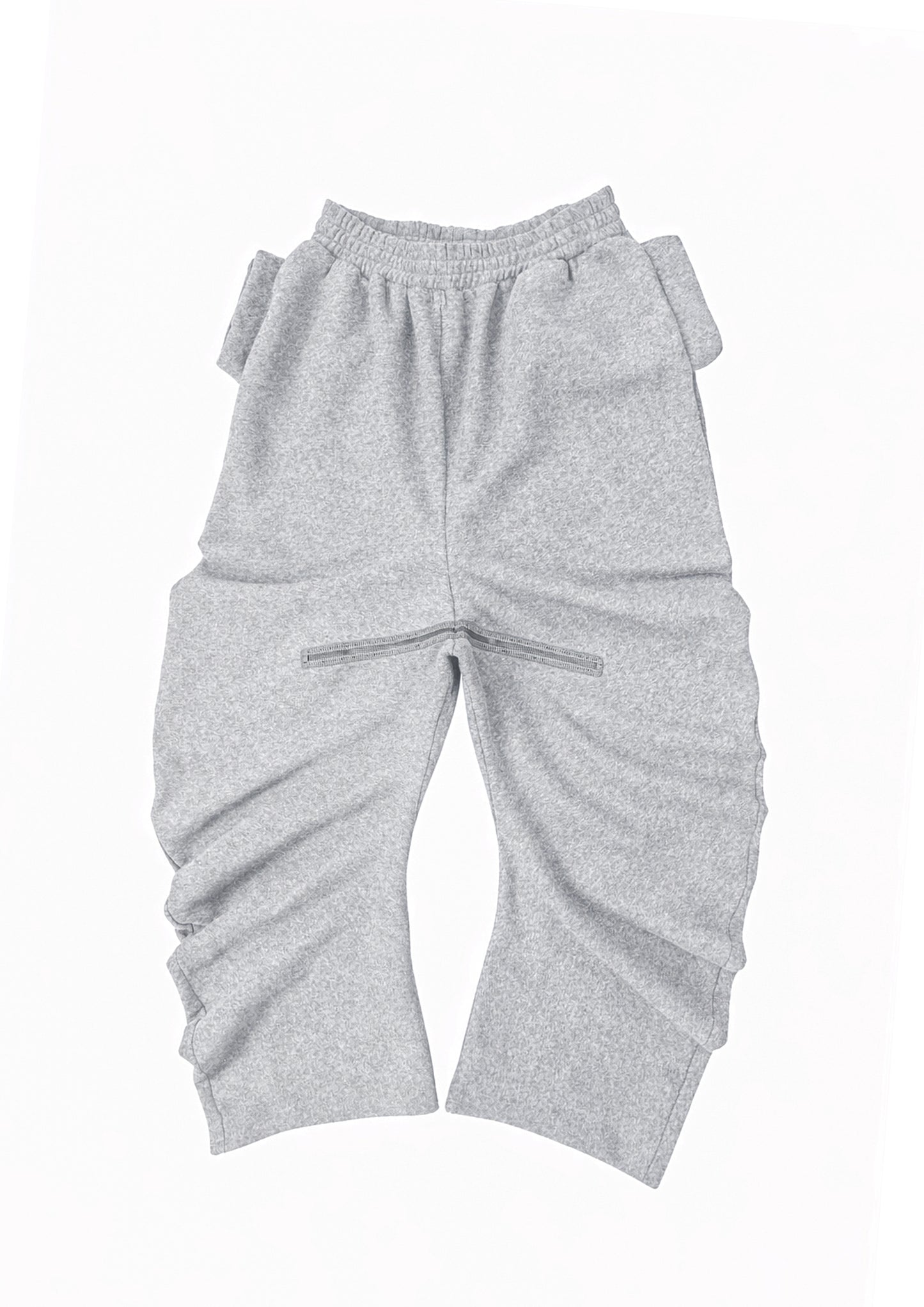 LIGHT GREY TWISTED TRACK PANTS
