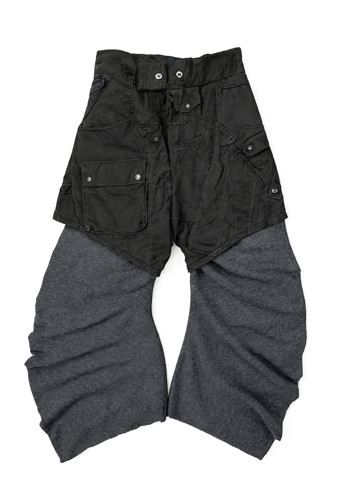 BLACK HYBRID TWISTED TRACK PANTS