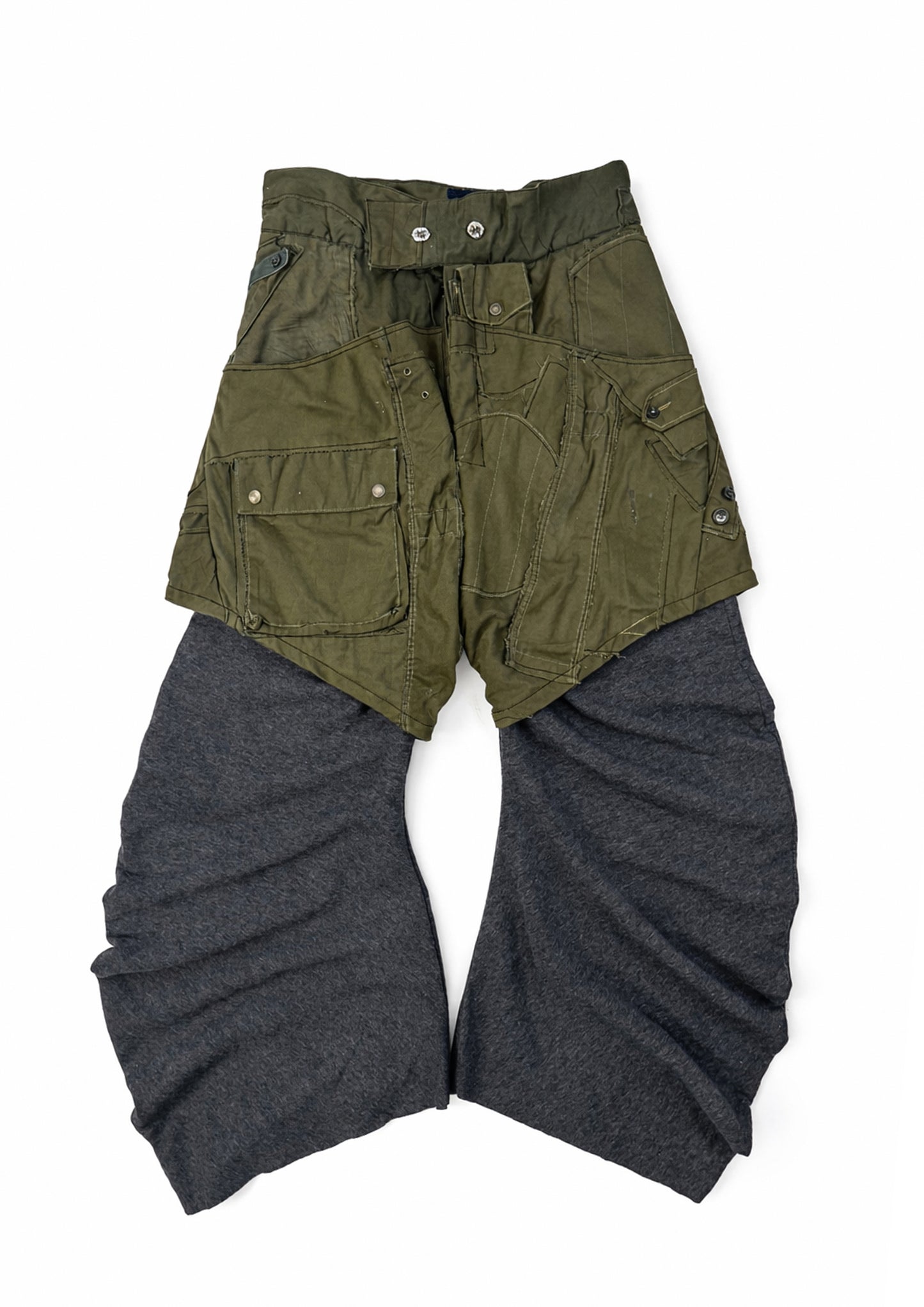 GREEN HYBRID TWISTED TRACK PANTS